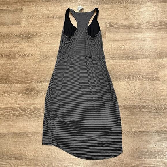 Athleta Bellisima Reversible Dress‎ Sz Small Jersey Knit Striped Black Racerback - Picture 6 of 10